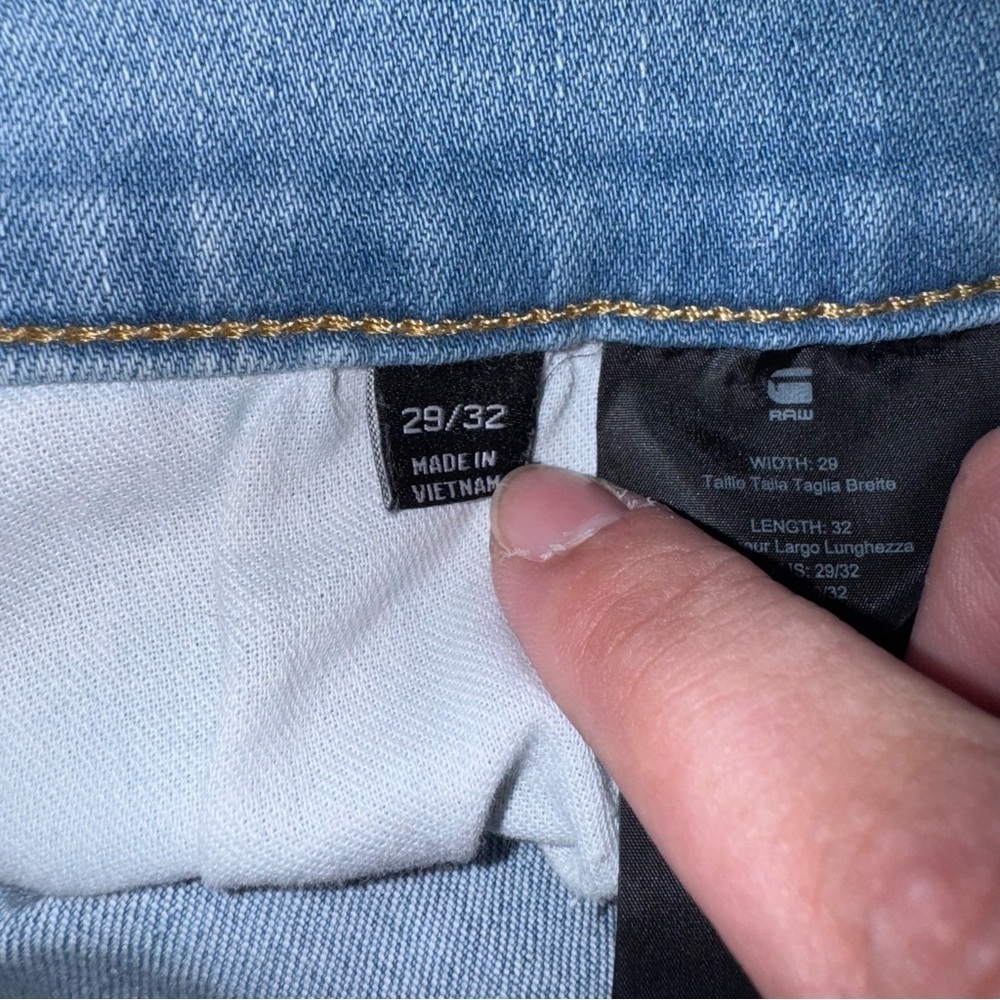 G STAR Raw 3301 Slim Light Blue Button Fly Jeans Skater Pants Size 29 X 30 - Picture 10 of 14